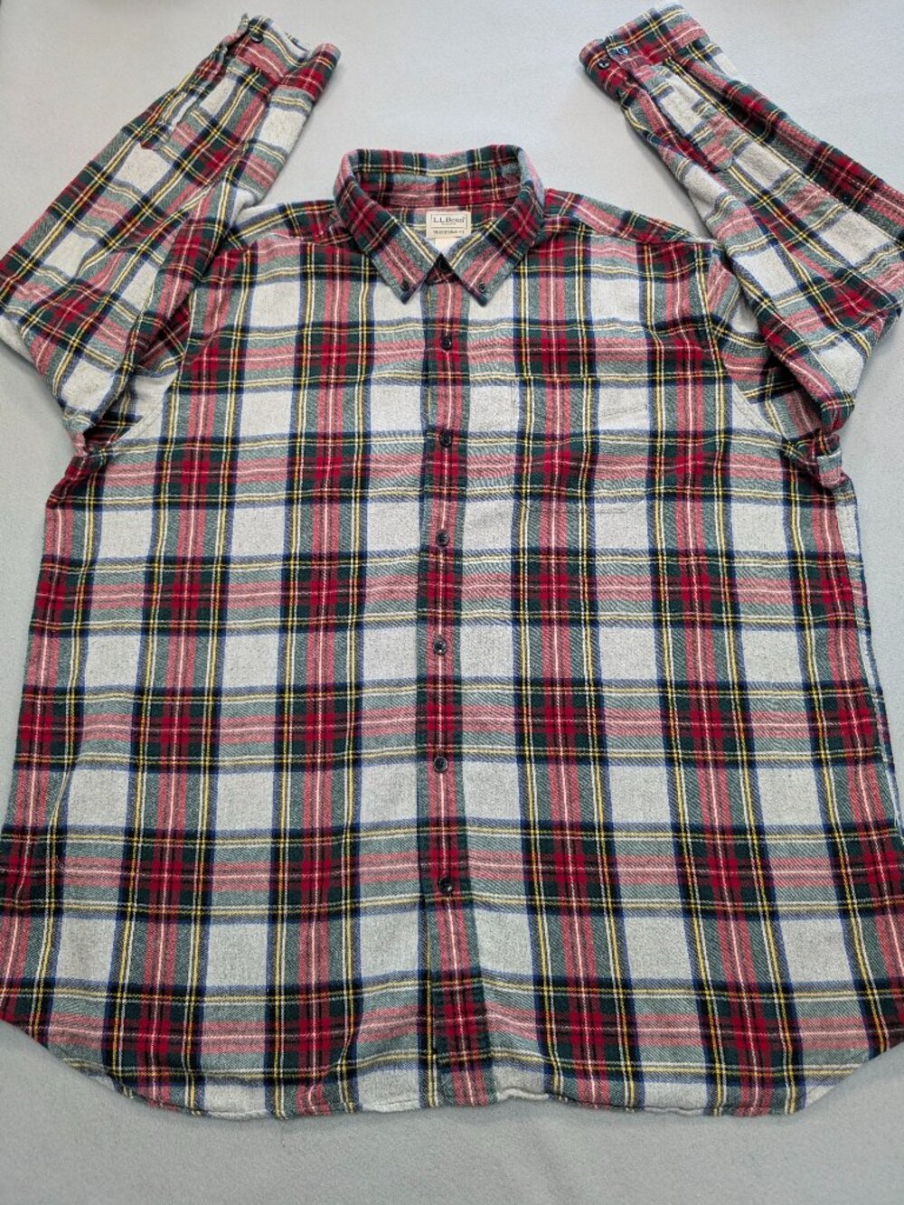 L.L.Bean XXL Plaid Cotton Flannel Shirt Traditional Fit